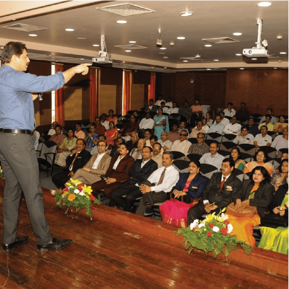 Seminar room filled with professionals listening to Amit Jadhav